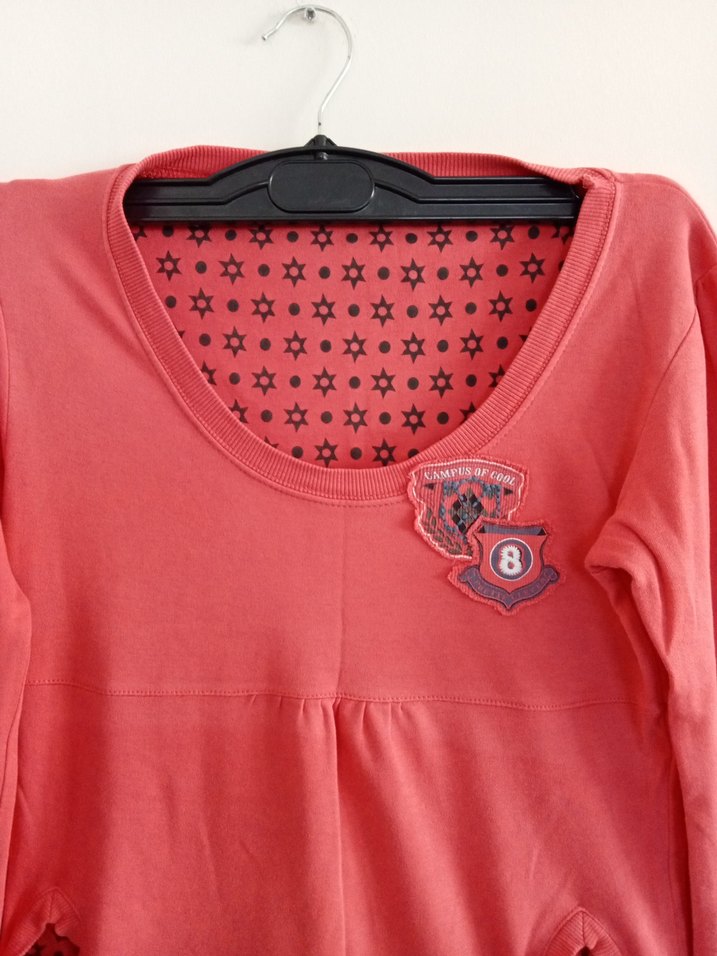 Pembe Uzun Kollu Kadın Sweatshirt - Görsel 2