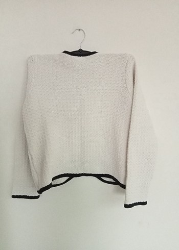 Düğmeli Beyaz Mini Vintage Hırka - Görsel 6