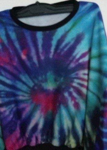 Kadın Çok Renkli Batik Desenli Sweatshirt - Görsel 2