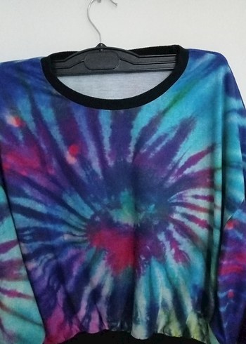 Kadın Çok Renkli Batik Desenli Sweatshirt - Görsel 5