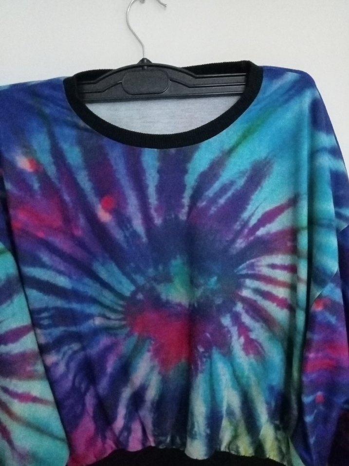 Kadın Çok Renkli Batik Desenli Sweatshirt - Görsel 5