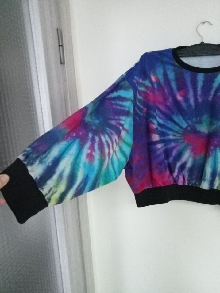 Kadın Çok Renkli Batik Desenli Sweatshirt - Görsel 3