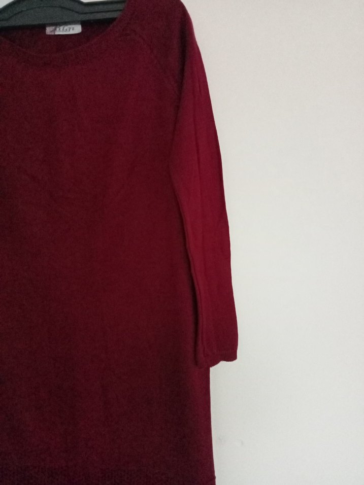 Bordo Kadın Triko Tunik - Görsel 5