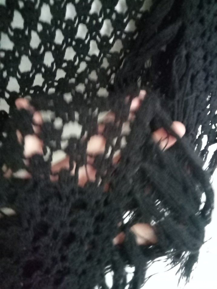 Siyah Örgü Kadın şal - Görsel 3