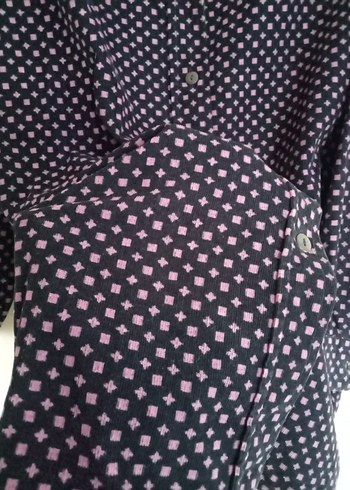 Uzun Kollu Mor Düğmeli Kadın Gömlek - Görsel 5