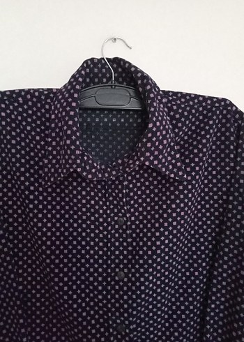 Uzun Kollu Mor Düğmeli Kadın Gömlek - Görsel 2