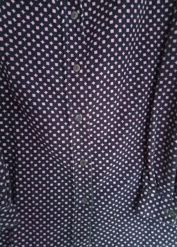 Uzun Kollu Mor Düğmeli Kadın Gömlek - Görsel 3