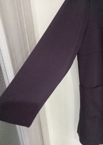 Düğmeli cepli  Mor  Kadın hirka - Görsel 4