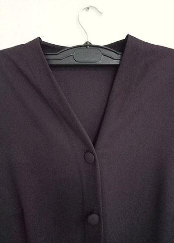 Düğmeli cepli  Mor  Kadın hirka - Görsel 2