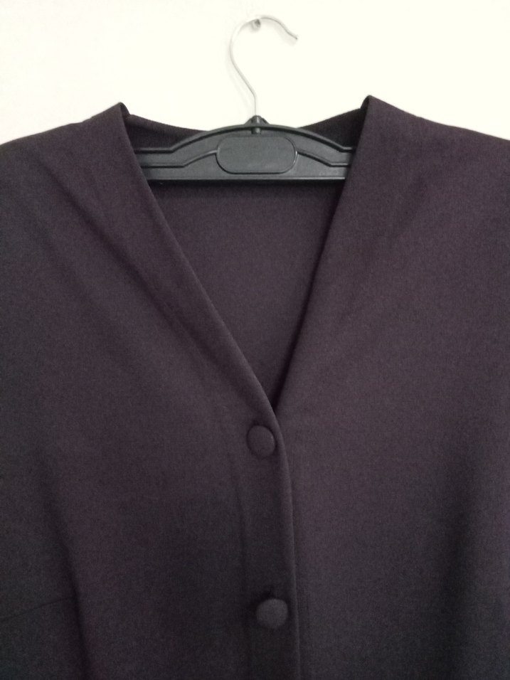 Düğmeli cepli  Mor  Kadın hirka - Görsel 2