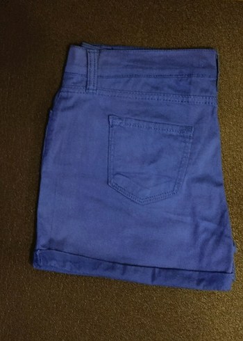 Kadın Saks Mavi Mini Kot Şort - Görsel 5