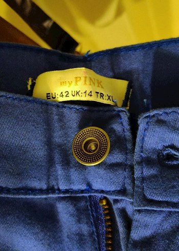 Kadın Saks Mavi Mini Kot Şort - Görsel 4