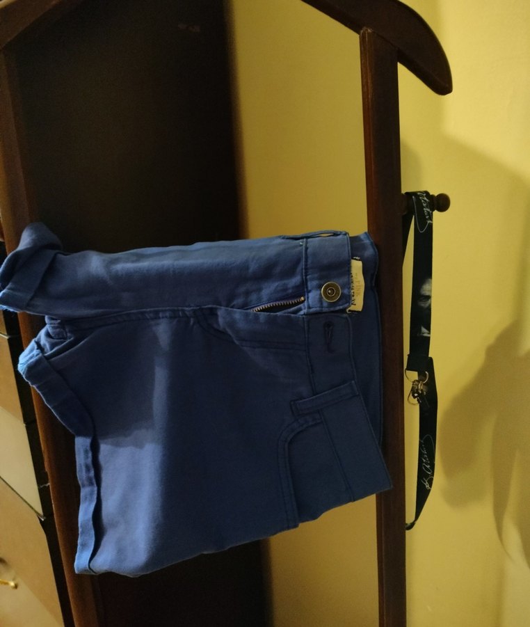 Kadın Saks Mavi Mini Kot Şort - Görsel 3