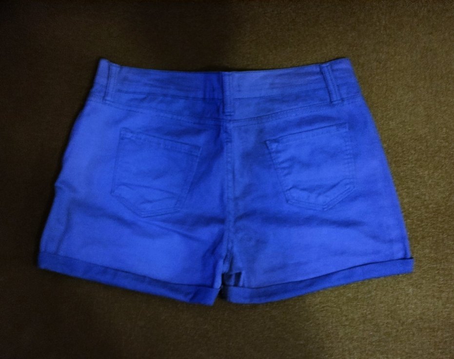 Kadın Saks Mavi Mini Kot Şort - Görsel 2