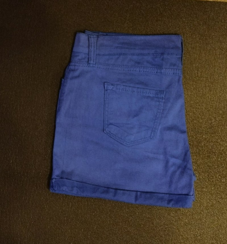 Kadın Saks Mavi Mini Kot Şort - Görsel 5