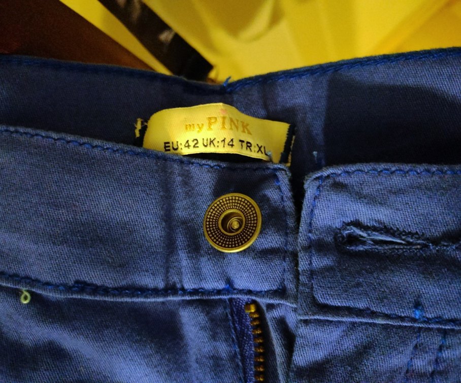 Kadın Saks Mavi Mini Kot Şort - Görsel 4