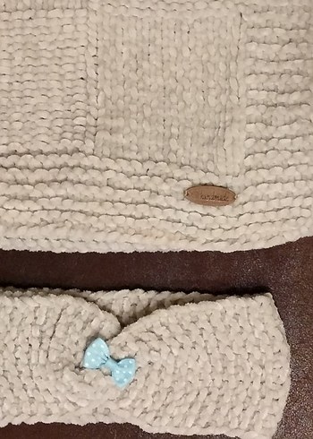 ekru rengi kadife bebek battaniyesi - Görsel 2