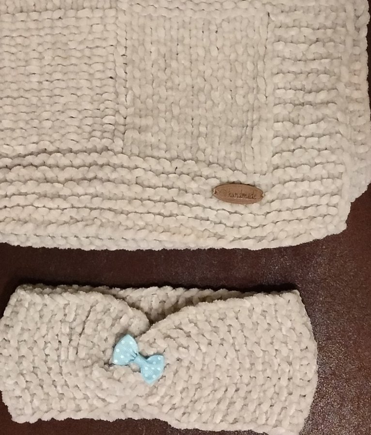 ekru rengi kadife bebek battaniyesi - Görsel 2
