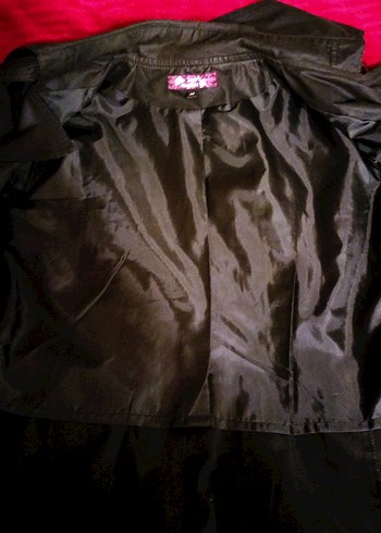 Siyah Kadın Midi Trençkot Kemerli - Görsel 9