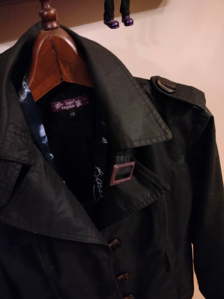 Siyah Kadın Midi Trençkot Kemerli - Görsel 3