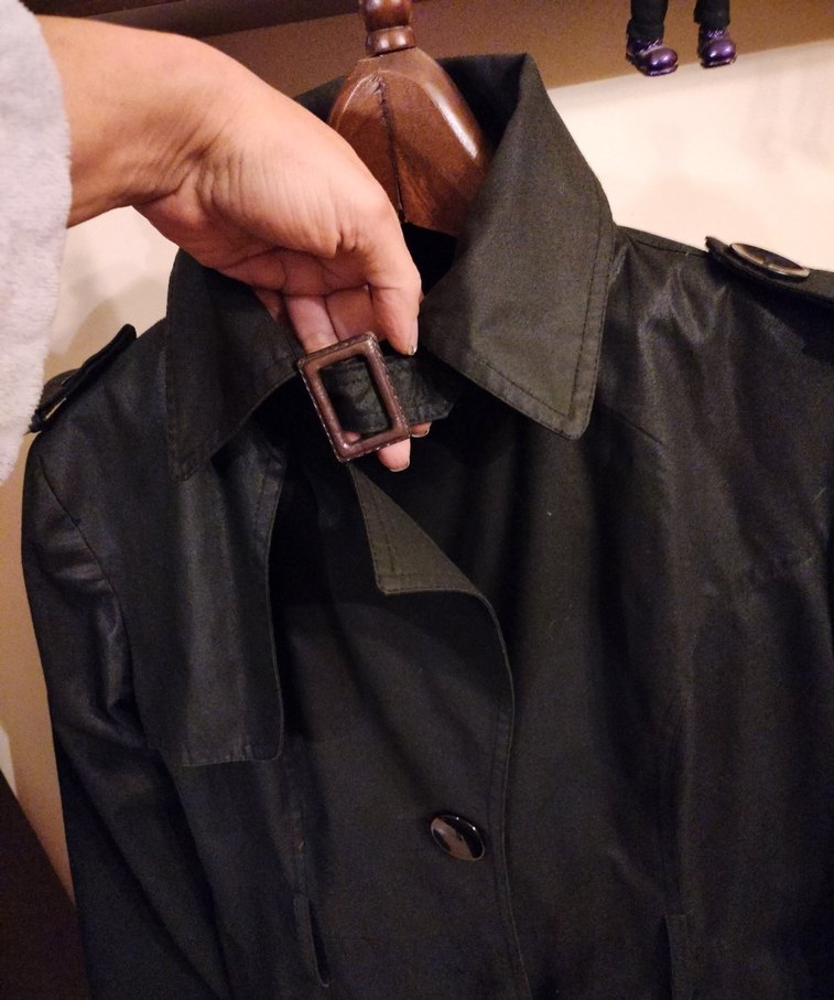 Siyah Kadın Midi Trençkot Kemerli - Görsel 5