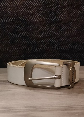 Mudo beyaz deri kemer - Görsel 2