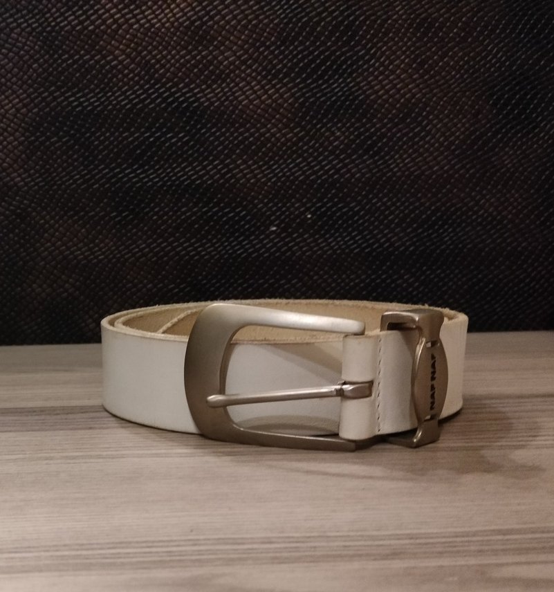 Mudo beyaz deri kemer - Görsel 2