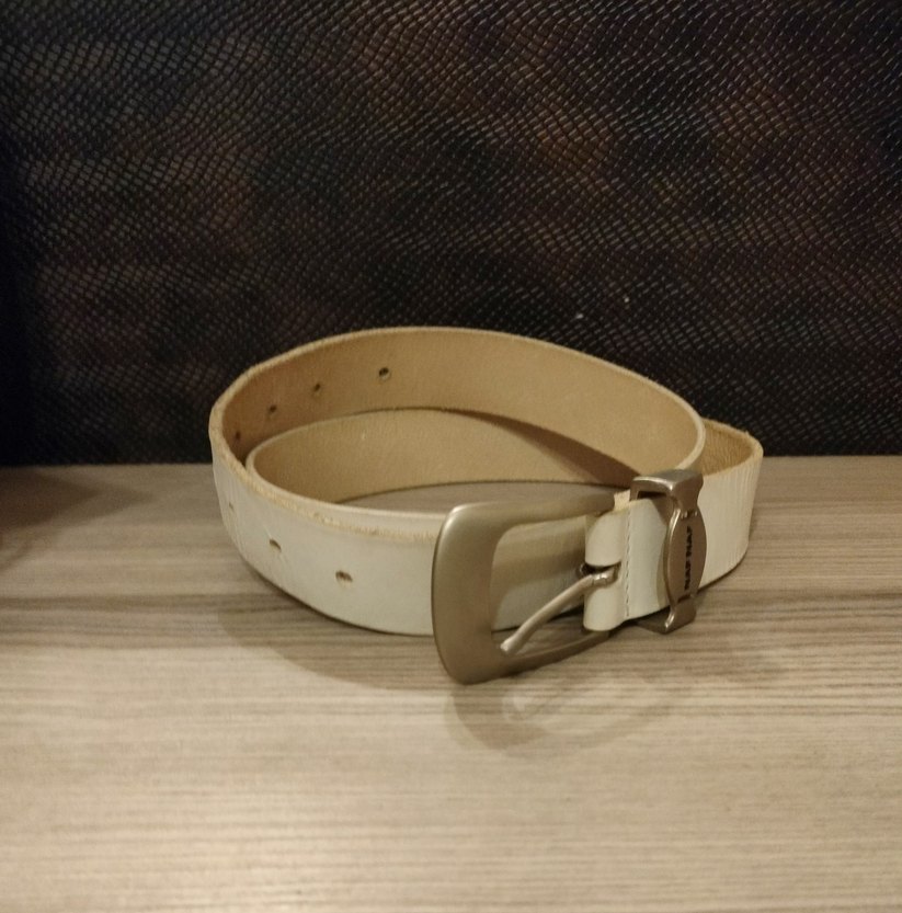 Mudo beyaz deri kemer - Görsel 4