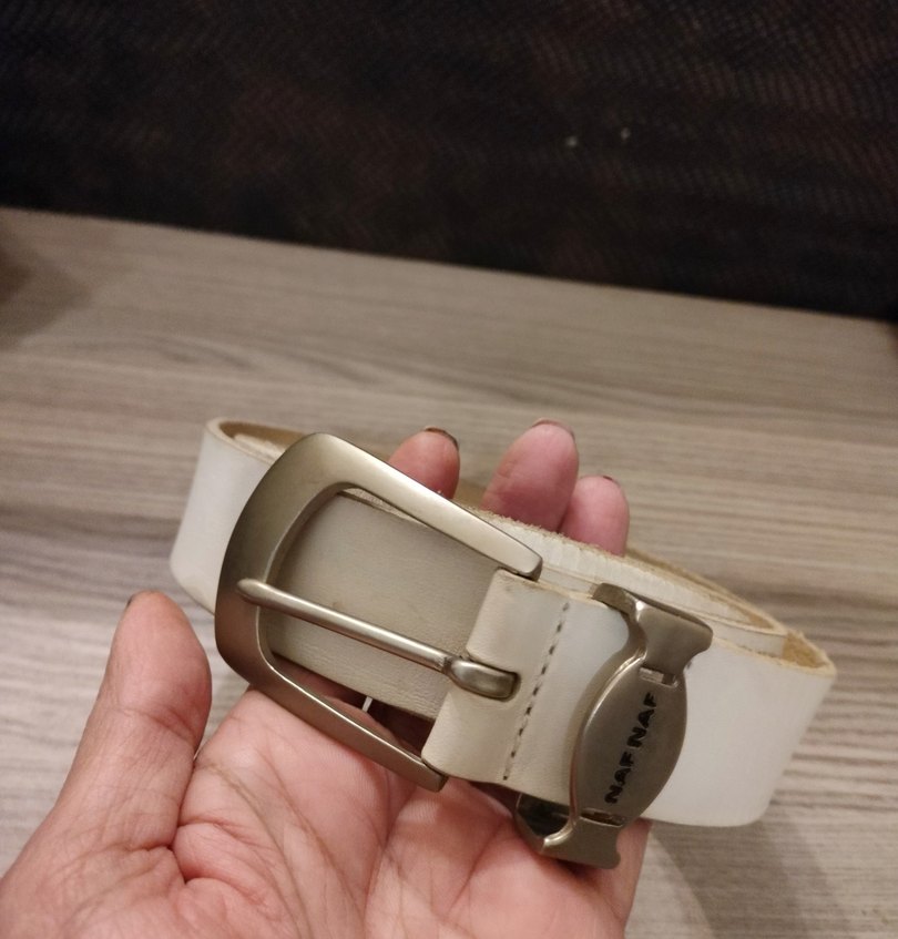 Mudo beyaz deri kemer - Görsel 3