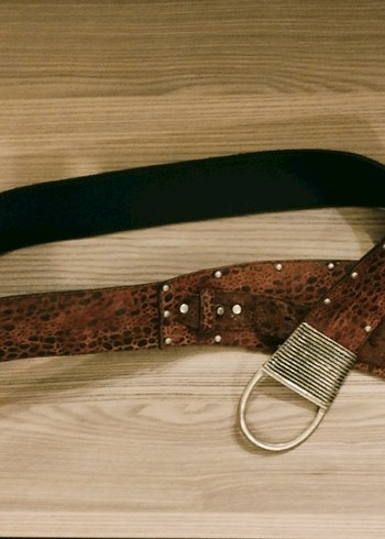 leopar desenli deri_süet kemer - Görsel 4