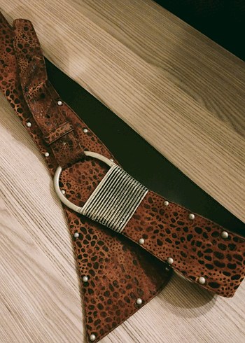 leopar desenli deri_süet kemer - Görsel 2