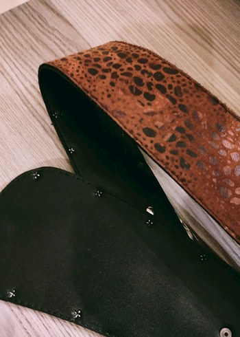 leopar desenli deri_süet kemer - Görsel 6