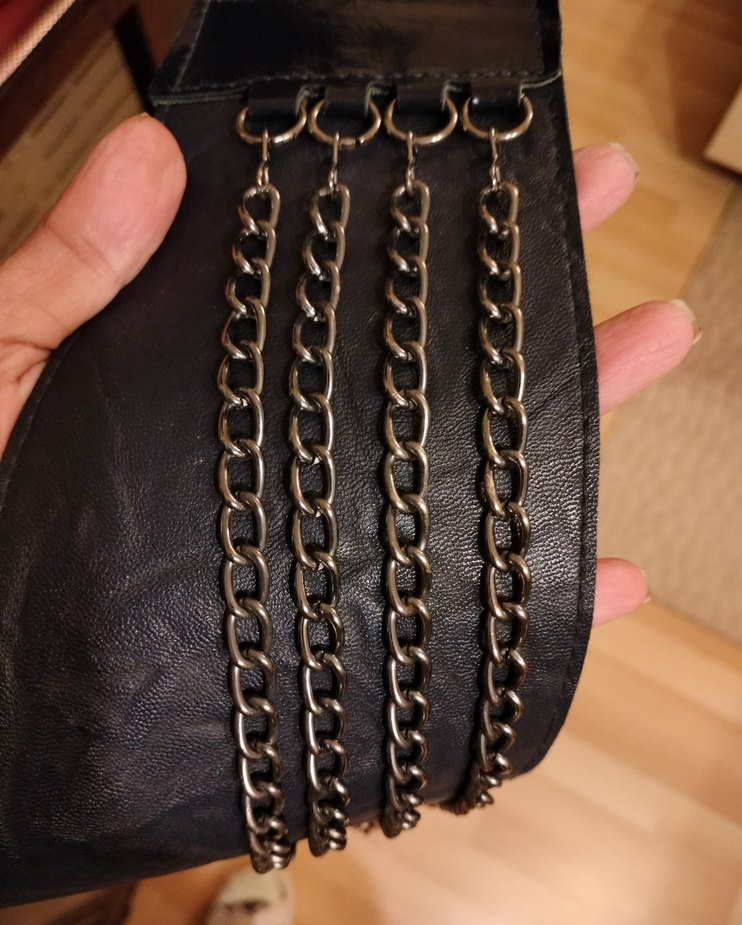 zincir detaylı kalın kemer - Görsel 5