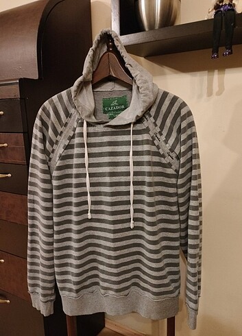 cazador gri çizgili sweatshirt unisex