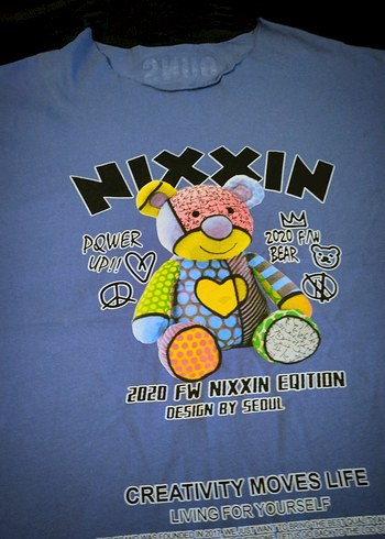 Addax Mavi Baskılı Denim Kolsuz Tişört