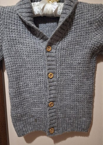 Gri Erkek Çocuk Örgü Hırka - Görsel 4