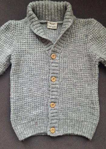 Gri Erkek Çocuk Örgü Hırka - Görsel 2