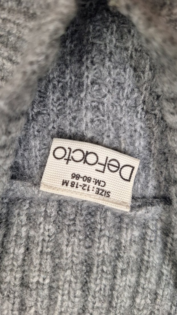 Gri Erkek Çocuk Örgü Hırka - Görsel 3