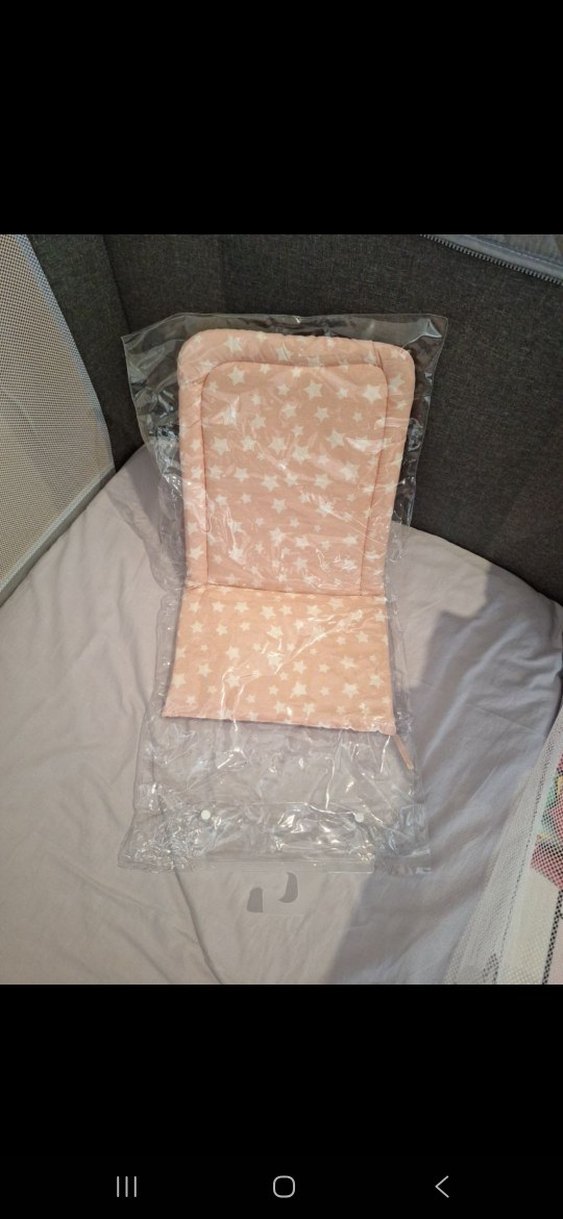 Pembe Yıldız Desenli Mama Sandalyesi Minderi - Görsel 5