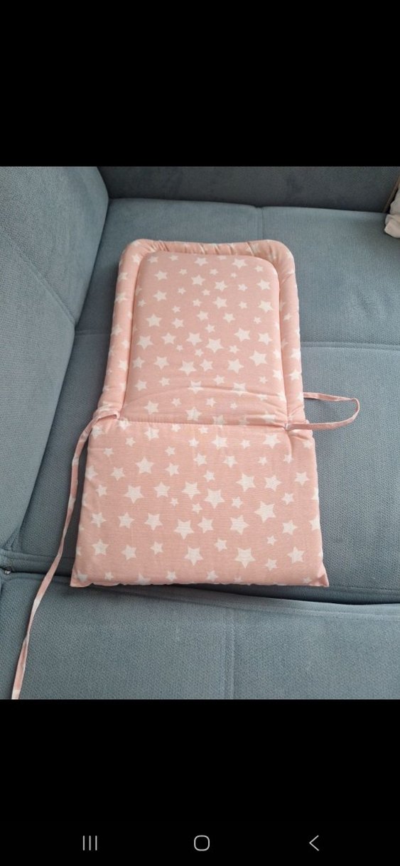 Pembe Yıldız Desenli Mama Sandalyesi Minderi - Görsel 2