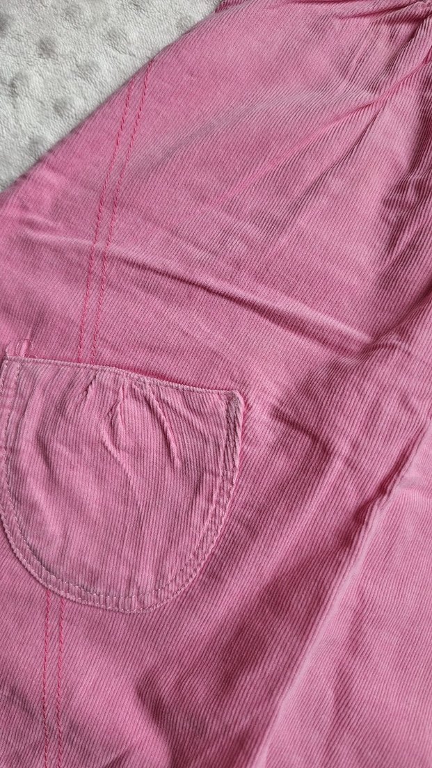 Kız bebek Pembe Kadife Elbise - Görsel 3