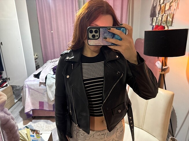 Pull and Bear Pull and Bear deri ceket