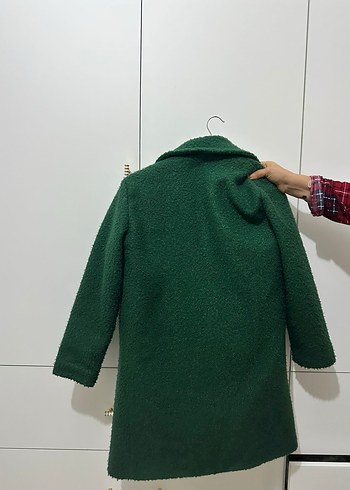 Düğmeli Yeşil Midi Kadın Kaban - Görsel 2