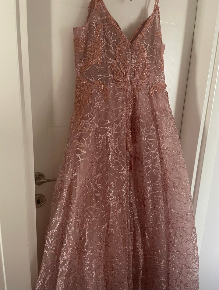 Dantel İşlemeli Uzun Bohem V-Yaka Elbise - Görsel 3