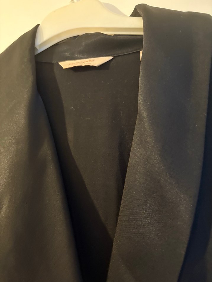 Siyah Kemerli V Yakalı Uzun Hamile Tulum - Görsel 2