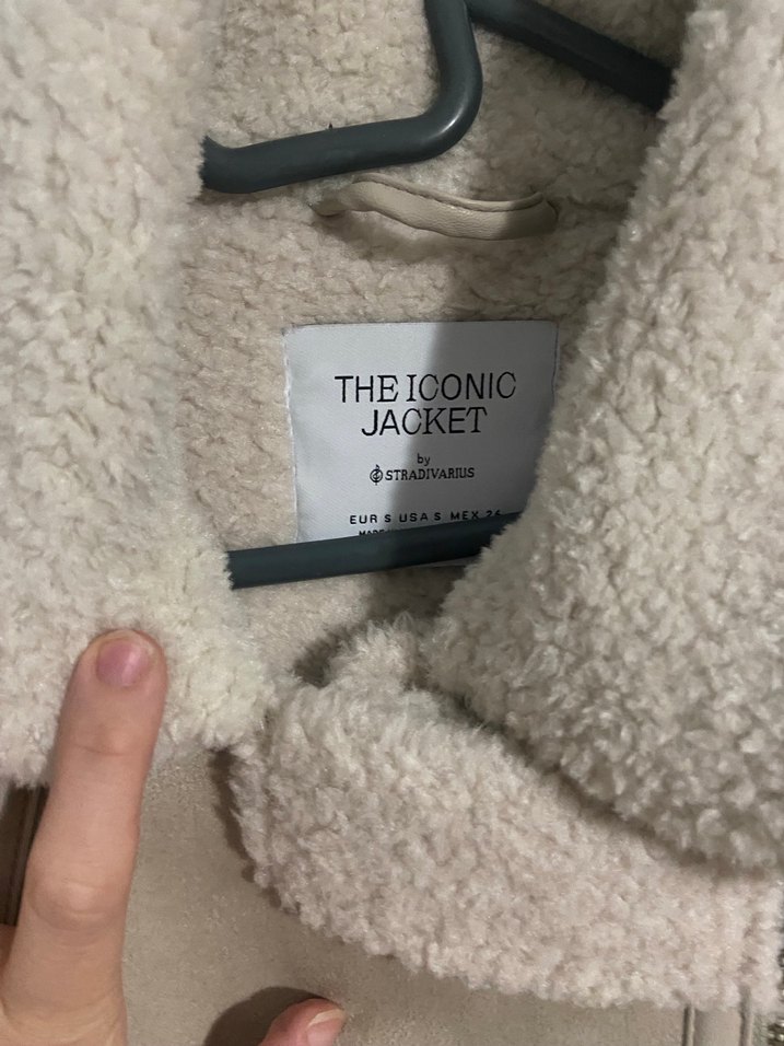 Kürklü Bej Süet Kısa Mont - Görsel 2