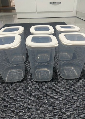 Beyaz Kapaklı Gri Plastik Saklama Kabı Seti - Görsel 2