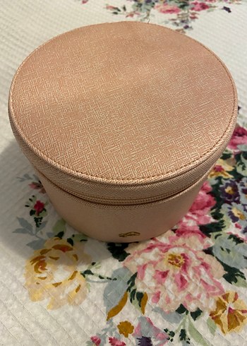 Bej Pastel Makyaj Organizeri Yuvarlak Kutulu - Görsel 2