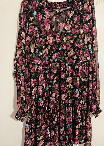 Çiçek Desenli Uzun Kollu Bohem Tunik - Görsel 4