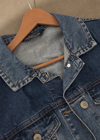 Düğmeli Mavi Kadın Denim Ceket - Görsel 4